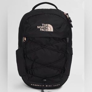 North face mini back pack rose gold and black